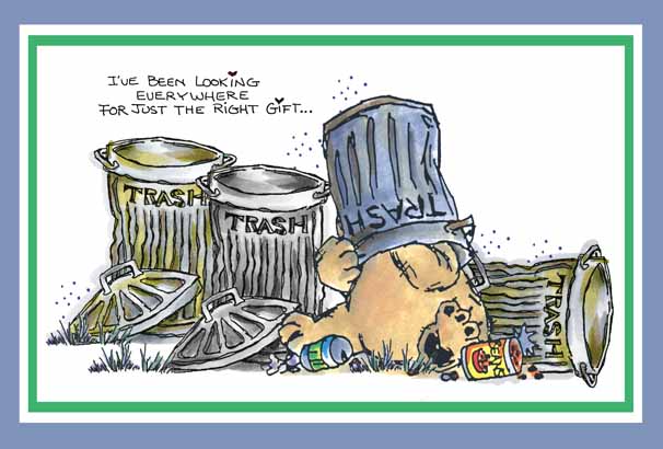 StampsByJudith.com: Trash Can Bear Card