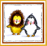 Lion & Zebra Penguin Card